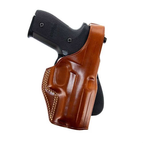 L'holster PLE Paddle in pelle premium offre un rapido accesso con cinturino di sicurezza e si adatta a cinture fino a 1 3/4
