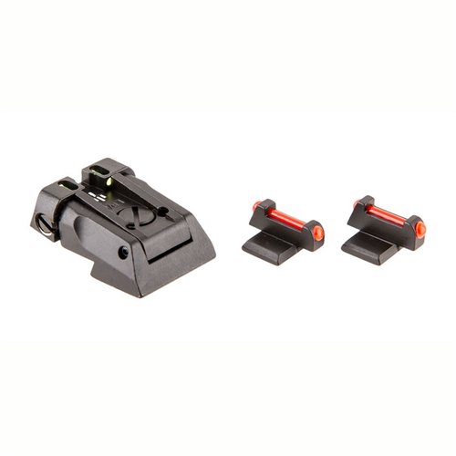 Das 1911 Fusion Fiber Optic Adjustable Dovetail Sight Set bietet präzise Anpassungen für Windage und Elevation, ideal für Target, Combat und Concealment.