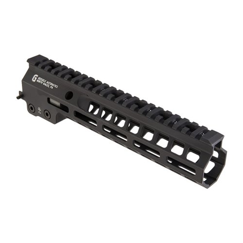 Der Geissele MK14 Super Modular Rail Handguard bietet ein schlankes Design, M-LOK Slots für Zubehör und eine stabile Free-Float-Befestigung für optimale Leistung.