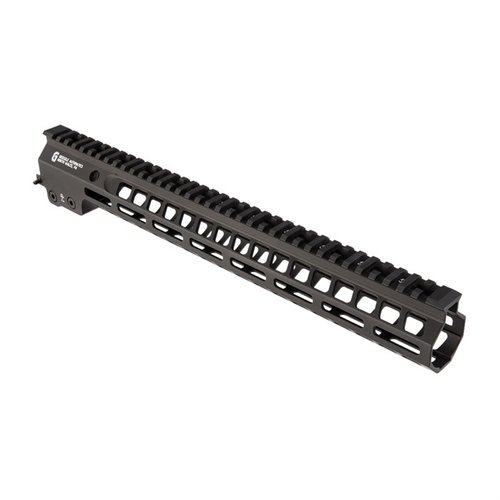 Der Geissele MK14 Super Modular Rail Handguard bietet ein schlankes Design, M-LOK Slots für Zubehör und eine stabile Free-Float Montage für optimale Leistung.