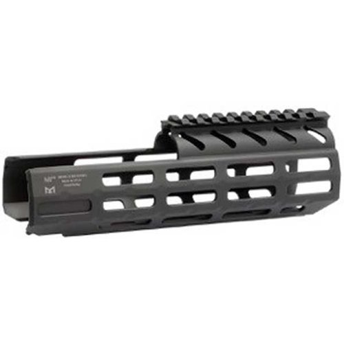 Verbessere deine SIG Sauer MPX mit dem Midwest Industries Drop-In Handguard aus Aluminium, der M-LOK-kompatible Slots und eine schwarze anodisierte Oberfläche bietet.