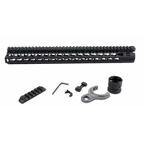 Le handguard BCM KMR Alpha de Bravo Company offre une flottabilité pour une précision accrue, de nombreux slots KeyMod et une construction en aluminium légère et robuste.