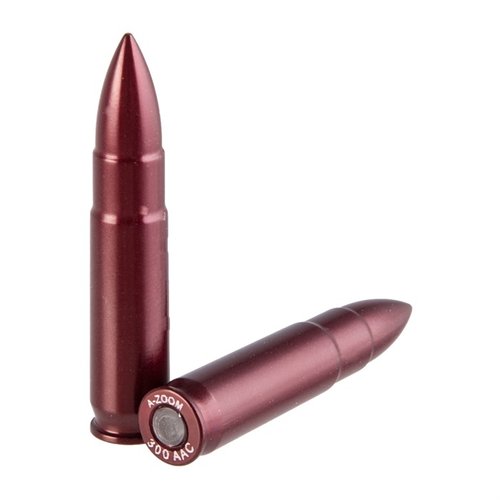 Le AMMO SNAP CAP DUMMY ROUNDS A-ZOOM, 300 AAC BLACKOUT, offrono un corpo in alluminio resistente, ideali per praticare il caricamento, lo scaricamento e il tiro a secco.