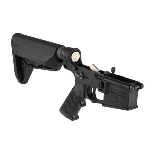 Der Knight's Armament SR-15 IWS Lower Receiver ist aus geschmiedetem Aluminium, hat einen KAC 2-Stage Match-Abzug und ist komplett ambidextrous für 5.56 NATO.