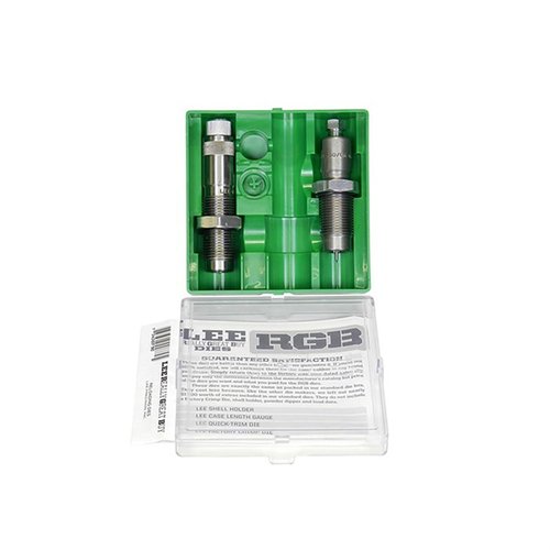 Il set di die Lee RGB per fucile 8X57mm Mauser include un Full Length Sizer Die e un Easy Adjust Dead Length Bullet Seating Die, perfetto per una ricarica precisa.