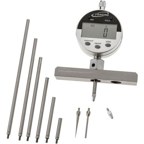 Der iGAGING Digital Precision Depth Gauge bietet präzise Messungen bis 22 Zoll, flexible Verlängerungsstäbe und eine schützende Aufbewahrungstasche.