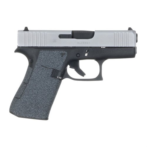 Améliore ta prise avec le grip TALON pour Glock 43X/48, offrant une couverture complète, un design ergonomique et des découpes pour un confort optimal.