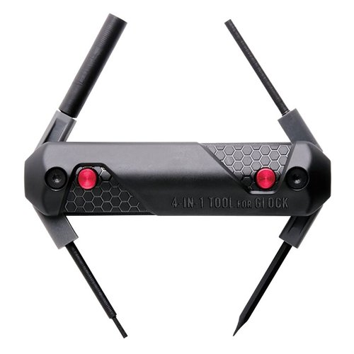 Das Real Avid 4-in-1 Tool für Glock® ist ergonomisch, funktional und ermöglicht dir das einfache Entfernen von Pins, den Austausch von Visierungen und mehr.