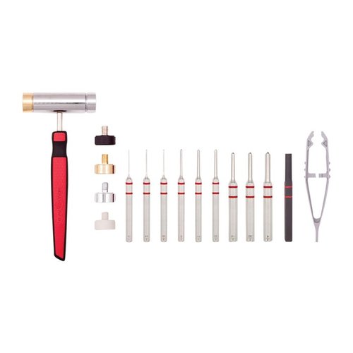 Il set ACCU-PUNCH® Hammer & Roll Pin Punch offre un martello ergonomico con teste intercambiabili e punte di diverse dimensioni per un'installazione precisa e sicura dei pin.