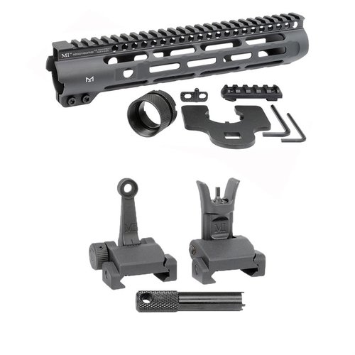 Il handguard AR-15 Slim Line di Midwest Industries offre punti di attacco M-LOK, un rail Picatinny e mira flip-up, ideale per migliorare la precisione.