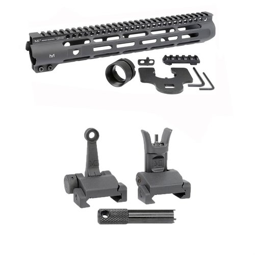 Il handguard Slim Line AR-15 di Midwest Industries offre punti di attacco M-LOK, un rail Picatinny e mirini Flip-Up per una mira precisa e versatile.