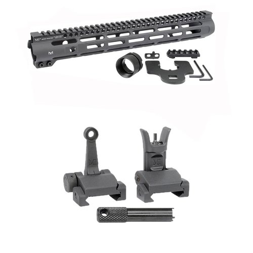 L'AR-15 Slim Line Handguard di Midwest Industries offre punti di attacco M-LOK, una guida Picatinny e mirini Flip-Up per un'ottimale esperienza di tiro.