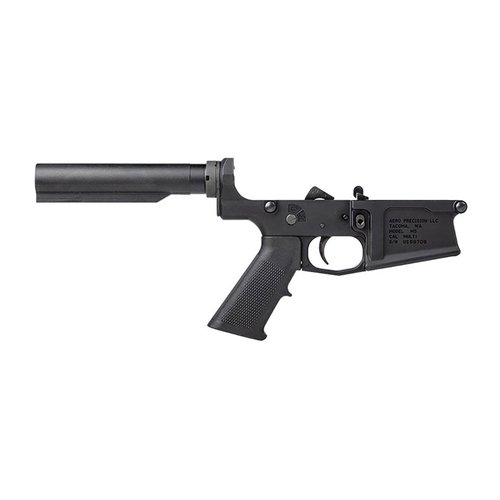 Der M5 .308 Complete Lower Receiver von Aero Precision ist die ideale Basis für dein individuelles AR-Gewehr, kompatibel mit Standard AR 308 Komponenten und ohne Stock.