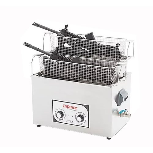 Das Infante Ultrasonic S9 System reinigt und schmiert gleichzeitig Pistolen, Subguns und Gewehrteile bis 19 Zoll effizient und schnell.