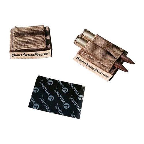 Halte zwei zusätzliche Patronen immer griffbereit mit dem SAP Two Round Holder, der einfach mit Velcro an deinem Gewehr befestigt werden kann.