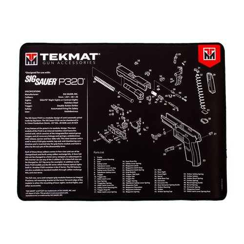 Le tapis de nettoyage TekMat Ultra 20 est imperméable, résistant aux rayures et aux produits chimiques, et comprend des schémas pour un démontage facile de ton arme.