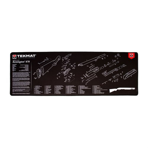 Le TekMat Ultra 44 est un tapis de nettoyage extra-long avec schéma de ton arme, résistant à l'eau et aux produits chimiques, idéal pour l'entretien de ton Remington 870.