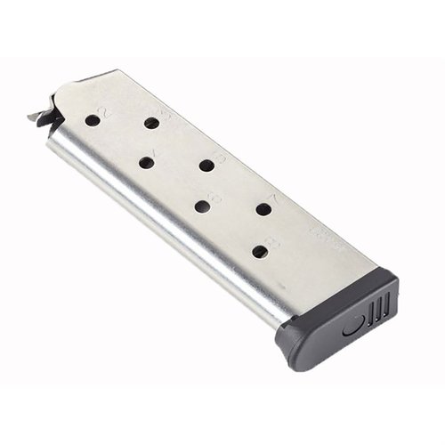 I caricatori Wilson Combat .45 ACP offrono affidabilità, durata e un design in acciaio inox per un'alimentazione fluida e una lunga vita utile.