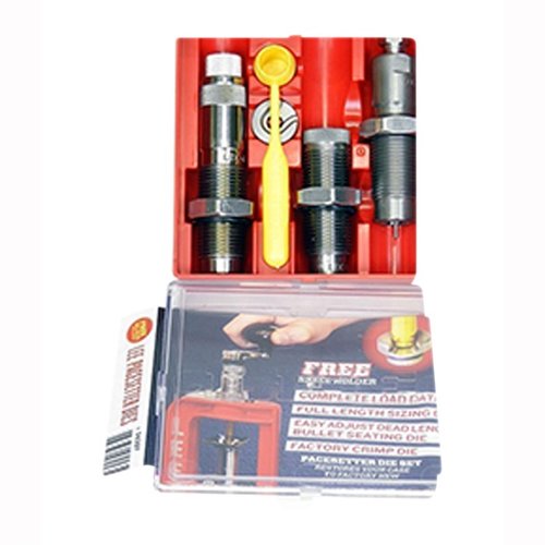 Il set di 3 die PACESETTER per 300 PRC include un Full Length Sizing Die, un Bullet Seating Die e un Factory Crimp Die, compatibile con tutte le presse di ricarica 7/8