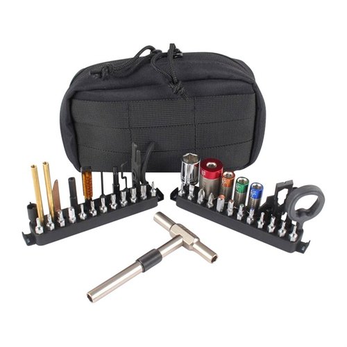 Das THE WORKS Gunsmithing Kit bietet präzise Einstellmöglichkeiten, ergonomische Griffe und eine umfassende Auswahl an Bits für alle deine Waffenwartungsbedürfnisse.