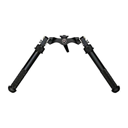 Der SUPER CAL (CANT AND LOC) Bipod bietet eine breite Standfläche, niedrigen Schwerpunkt, 45° Beinpositionen und ist aus robustem 6061-T6 Aluminium gefertigt.