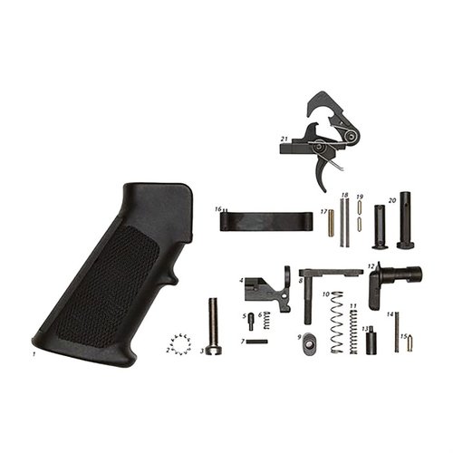Kit completo di parti inferiori AR-15 con QMS Trigger, include tutto il necessario per l'assemblaggio, disponibile con o senza impugnatura!