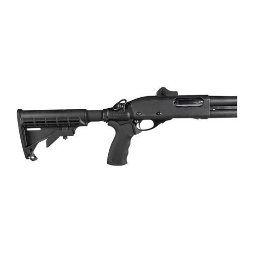 Das REMINGTON 870 LEO Gen II Kit ermöglicht die Anpassung von AR-15-Stocks und Griffen, bietet eine verstellbare Länge und reduziert den Rückstoss um bis zu 70%.