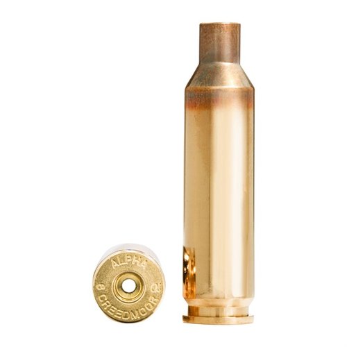 La cartuccia Alpha 6mm Creedmoor offre una vita prolungata del fondello e della tasca del primer, disponibile con tasche Large o Small Rifle in 100 pezzi.