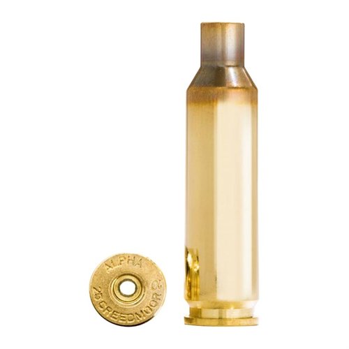 La cartuccia 25 Creedmoor di Alpha Munitions utilizza Small Rifle primers, offre una durata superiore grazie alla tecnologia OCD e include 100 casi protetti.