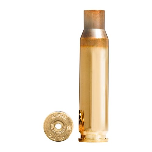 Die Alpha 308 Winchester Brass bietet optimierte Lebensdauer der Zündhülsen und der Hülsen selbst, erhältlich mit Large oder Small Rifle Prime Pockets.