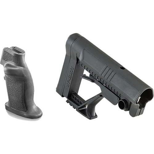 Der Luth-AR MBA-5 Buttstock ist leicht, verstellbar und bietet einen komfortablen Wangenauflage. Zusammen mit dem Chubby Grip® für präzises Schiessen.