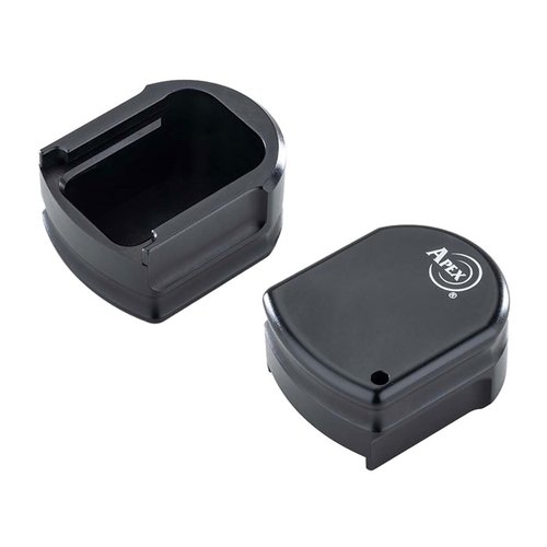 Le FNX 45 Magazine Base Pad ajoute 2,5 cartouches, maintient la fonction de verrouillage du chargeur, et est facile à installer avec un design durable en aluminium.