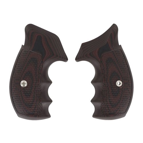 I Tac Diamond Grips offrono una texture aggressiva e molto grip, realizzati in G10, ideali per uso tattico e per tiratori di tornei, disponibili in round butt.