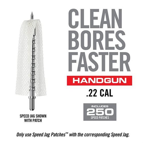 Die Bore-Max Speed Jag Patches bieten optimale Kompression für effektive Reinigung, absorbieren besser als Baumwolle und fangen Schmutz ohne Fusseln auf.