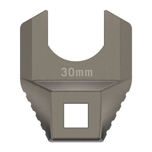 La MASTER-FIT FREE-FLOAT BARREL NUT WRENCH offre una presa solida e controllo senza slittamenti, realizzata in acciaio inossidabile rivestito in titanio per un'applicazione sicura della coppia.