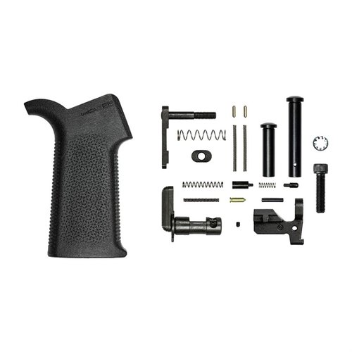 Le kit de pièces inférieures AR .308 M5 d'Aero Precision avec poignée Magpul MOE SL te permet d'assembler facilement ton lower receiver avec des composants spécifiques.