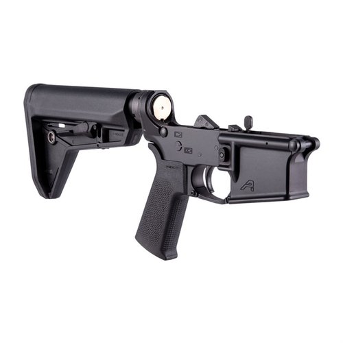 Le récepteur inférieur complet Aero Precision AR-15 offre une base parfaite pour ta construction personnalisée, avec un grip MOE SL et une crosse carabine MOE SL.