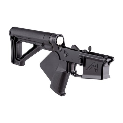 Der Aero Precision M4E1 Featureless Complete Lower Receiver bietet einen ergonomischen, nicht-pistolengriff sowie einen Magpul MOE Fixed Carbine Stock für optimale Leistung.