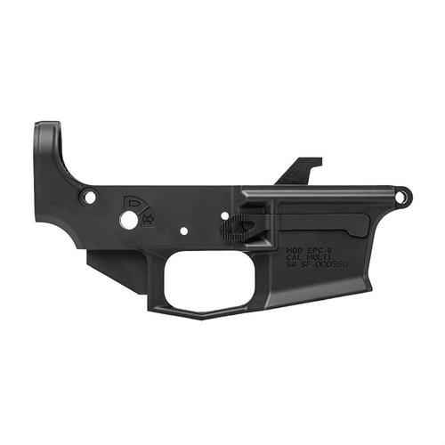 L'EPC-9 Lower Receiver in alluminio 7075-T6 offre un'installazione semplificata, un guardia del grilletto rinforzata e compatibilità con caricatori GLOCK®.