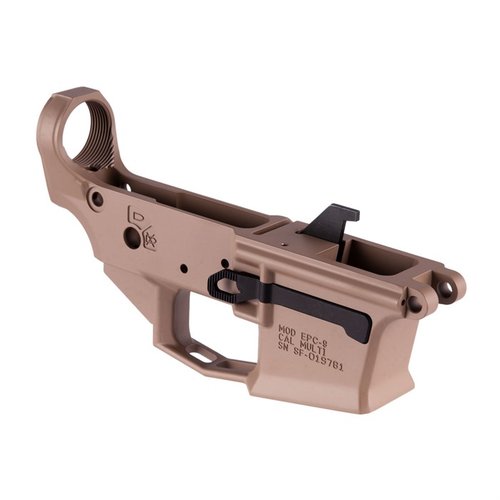L'EPC-9 Lower Receiver in alluminio 7075-T6 offre un'installazione semplificata, un guardia del grilletto rinforzata e compatibilità con caricatori GLOCK®.