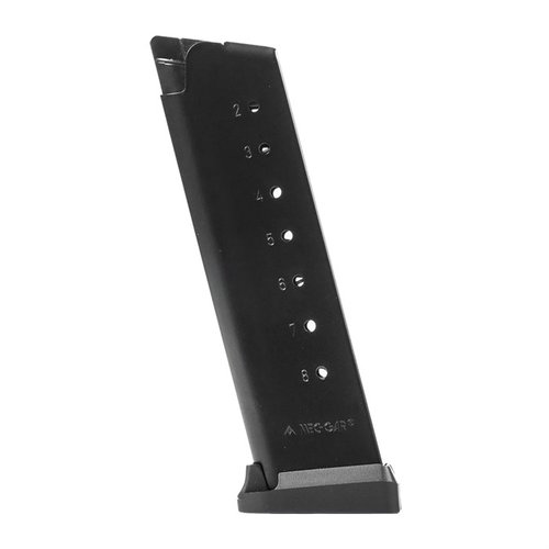 Realizzati in acciaio al carbonio certificato, questi caricatori da 8 colpi per 1911 offrono funzionalità affidabile e durata, disponibili anche in finitura nichel.