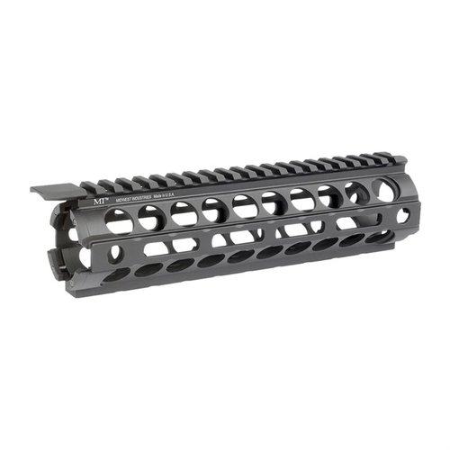 Aggiorna il tuo AR-15 con il handguard free float M-LOK di Midwest Industries, facile da installare, in alluminio 6061, con finitura anodizzata e compatibile con accessori.