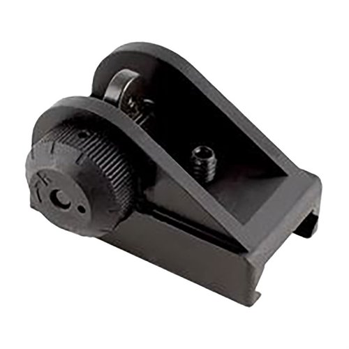 Die MCR REAR SIGHT ASSEMBLY von FIGHTLITE INDUSTRIES ist wind- und höhenverstellbar, aus robustem 6065 T6 Aluminium gefertigt und passt perfekt auf MIL STD 1913 Pic Rail.