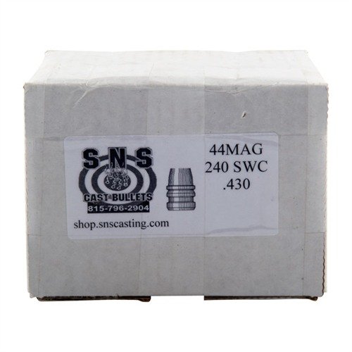 .44 CALIBER CAST PISTOL BULLETS di SNS offrono proiettili di alta qualità, con un'ottima precisione e un'eccezionale durezza Brinnell di 18, a prezzi competitivi.