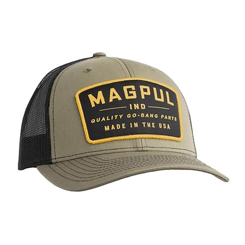 Scopri il GO BANG Trucker Hat di Magpul in olive 🌿: stile classico, comfort e qualità superiori. Perfetto per ogni occasione!