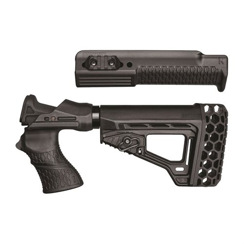 Der Blackhawk Knoxx SpecOps Gen III Schaft für die Mossberg 500 reduziert den Rückstoss, ist verstellbar und bietet ergonomischen Grip sowie Picatinny-Schienen.