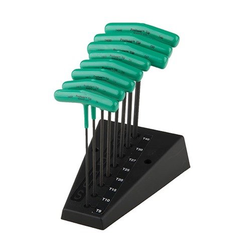 Il set di T-handle PROHOLD Star Tip di BONDHUS include 8 pezzi, adatti a tutte le viti Star e TORX, con una connessione manico-lama saldata per una presa sicura.