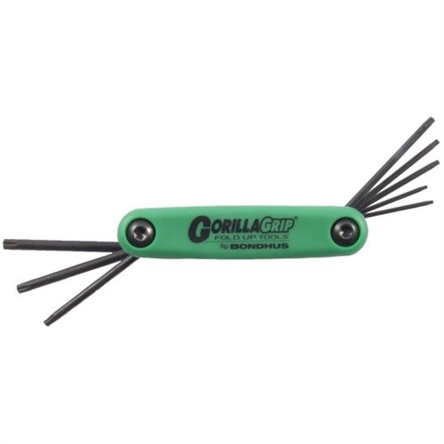 Die GORILLA GRIP® FOLD-UP WRENCH SETS von Bondhus bieten langlebige, kompakte und ergonomische Werkzeuge für einfache Handhabung und Transport beim Waffenservice.