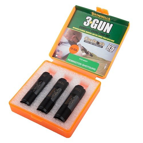 Das 3-Gun Choke Tube Set von Brownells bietet dir drei hochwertige Choke-Rohre aus 1704 Edelstahl für präzise Schüsse in jedem Wettbewerb.