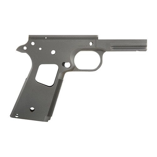 Costruisci un 1911 personalizzato con il ricevitore Recon in acciaio carbonio, con checkering CNC e rail integrato per accessori, per massima precisione e durata.